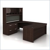 Bush Series C 4-Piece U-Shape Left-Hand Computer Desk in Mocha Cherry