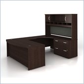 Bush Series C 4-Piece U-Shape Right-Hand Computer Desk in Mocha Cherry