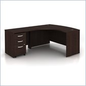 Bush Series C 3-Piece Left-Hand Computer Bow Desk in Mocha Cherry