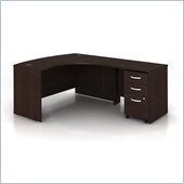 Bush Series C 3-Piece Right-Hand Computer Bow Desk in Mocha Cherry