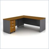 Bush Series C 3-Piece L-Shape Computer Desk in Natural Cherry