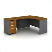 Bush Series C 3-Piece Left-Hand Computer Bow Desk in Natural Cherry