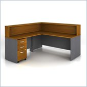 Bush Series C 4-Pc. L-Shape Reception Computer Desk in Natural Cherry