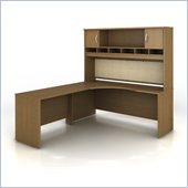 Bush Series C 3-Piece Left-Hand Corner Computer Desk in Warm Oak