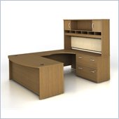 Bush Series C 4-Piece U-Shape Right-Hand Computer Desk in Warm Oak