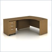 Bush Series C 3-Piece Left-Hand Computer Bow Desk in Warm Oak
