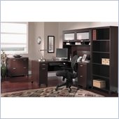 Bush Tuxedo 4-Piece L-Shape Computer Desk Set in Hansen Cherry