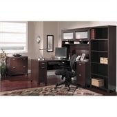 Bush Tuxedo 4-Piece L-Shape Computer Desk Set in Mocha Cherry