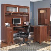 Bush Tuxedo 3-Piece L-Shape Computer Desk Set in Hansen Cherry