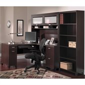 Bush Tuxedo 3-Piece L-Shape Computer Desk Set in Mocha Cherry