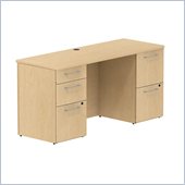 Bush 300 Series 60 Double Pedestal Computer Desk in Natural Maple