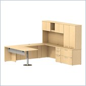 Bush 300 Series 72 U-Shape Executive Desk with Storage in Natural Maple