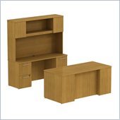 Bush 300 Series 66 Double Pedestal Desk Set in Modern Cherry