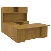 Bush 300 Series 72 U-Shape Executive Desk with Hutch in Modern Cherry