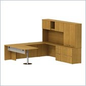 Bush 300 Series 72 U-Shape Executive Desk with Storage in Modern Cherry