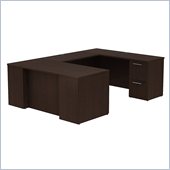Bush 300 Series 66 U-Shape Executive Desk in Mocha Cherry