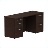 Bush 300 Series 60 Double Pedestal Computer Desk in Mocha Cherry