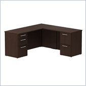 Bush 300 Series 66 L-Shape Computer Desk in Mocha Cherry