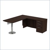 Bush 300 Series 72 L-Shape Computer Peninsula Desk in Mocha Cherry