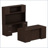 Bush 300 Series 66 Double Pedestal Desk Set in Mocha Cherry