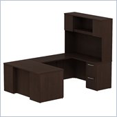 Bush 300 Series 60 U-Shape Executive Desk with Hutch in Mocha Cherry