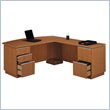 Bush Furniture Milano Golden Anigre 72 Inch Right L-Desk with Full Pedestal by Bush