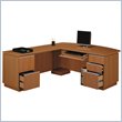 Bush Furniture Milano Golden Anigre 72 Inch Left L-Desk with Full Pedestal by Bush