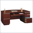 Bush Furniture Milano Harvest Cherry Bow Front Double Pedestal Desk by Bush