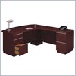 Bush Furniture Milano Harvest Cherry 72 Inch Right Home Office Desk with Full Pedestal by Bush