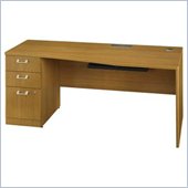 Bush Quantum 72 Left Wood Desk with Pedestal in Modern Cherry