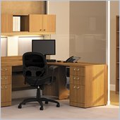 Bush Quantum Modern Cherry 42 Inch Right Return with Pedestal