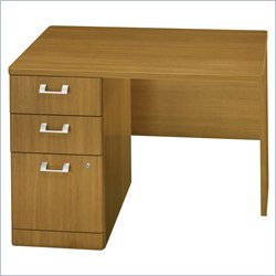 Bush Furniture Quantum Modern Cherry 42 Inch Left Return with Pedestal