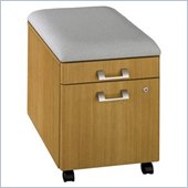 Bush Quantum Modern Mobile 2 Drawer Wood Pedestal Vertical File Cabinet  with Cushion in Cherry