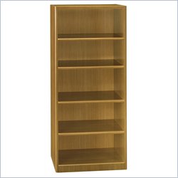 Bush Furniture Quantum 5 Shelf Standard Wood Bookcase in Modern Cherry
