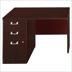 Bush Furniture Quantum 42 Left Return with Pedestal in Harvest Cherry