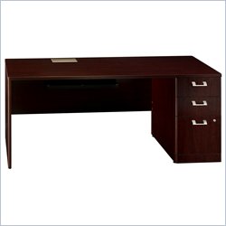 Bush Furniture Quantum 72 Right Credenza with Pedestal in Harvest Cherry