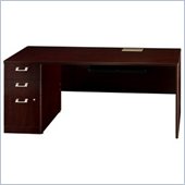 Bush Quantum 72 Left Wood Credenza with Pedestal in Harvest Cherry