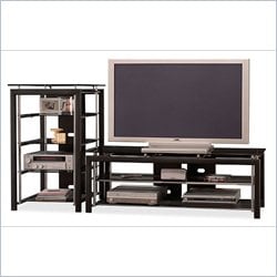 Bush Furniture Midnight Mist 60 Flat Panel TV Stand and Audio Rack