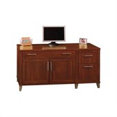 Bush Somerset 60 Wood Computer Credenza in Hansen Cherry