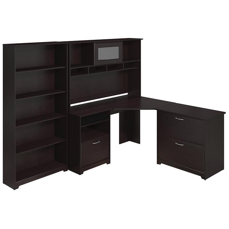 Bush Furniture Cabot Corner Desk Office Suite In Espresso Oak Bush Furniture Cabot Corner Desk Office Suite In Espresso Oak