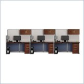 Bush Office-in-an-Hour Straight 3 Desk Workstation with Storage