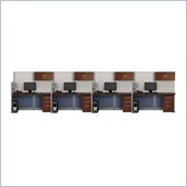 Bush Office-in-an-Hour Straight 4 Desk Workstation with Storage