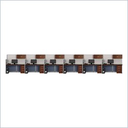 Bush Furniture Office-in-an-Hour Straight 6 Desk Workstation with Storage Cubicle Set
