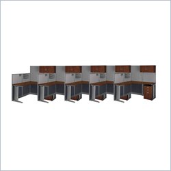 Bush Furniture Office-in-an-Hour 5 Desk L Shaped Office Suites Cubicle Set