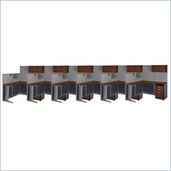 Bush Furniture Office-in-an-Hour 6 Desk L Shaped Office Suites Cubicle Set