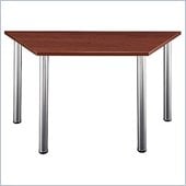 Bush Aspen Trapezoid Table with Wood Top and Metal Legs