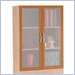 Bush Furniture Universal Glass Door Wall Storage System in Natural Cherry