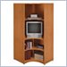 Bush Furniture Universal Wood 4 Shelf Corner Bookcase in Natural Cherry