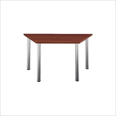 Bush Aspen Trapezoid Table with Wood Top and Metal Legs