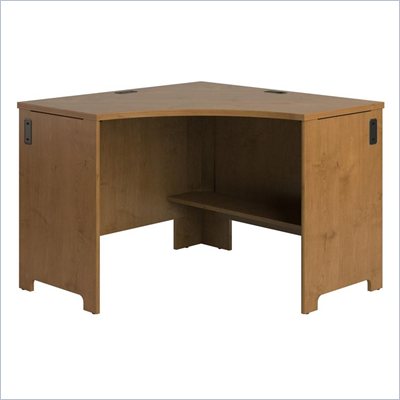 Bush Envoy Wood Corner Desk in Natural Cherry